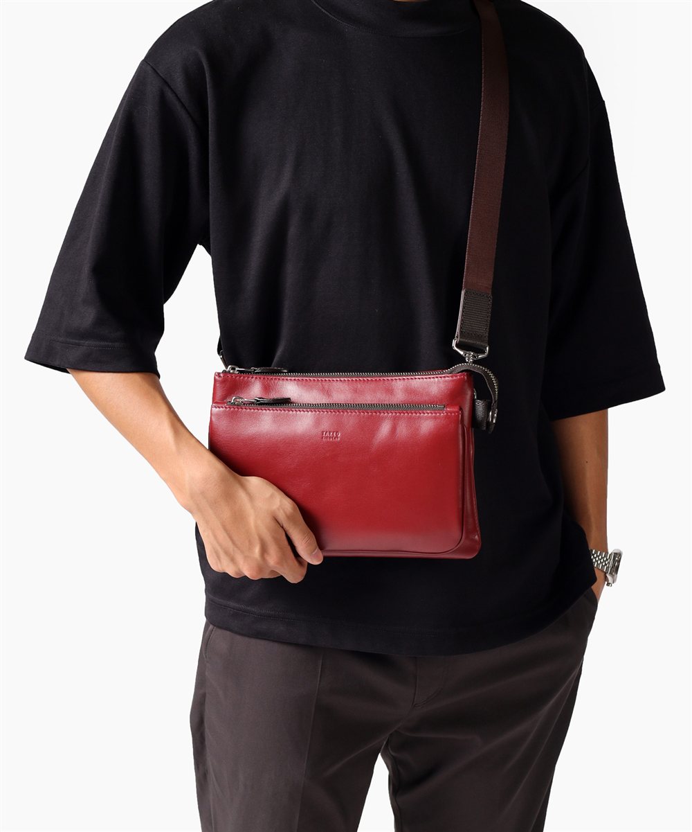 タケオキクチ セレーノ クラッチバッグ兼用 ミニレザーショルダーバッグ
