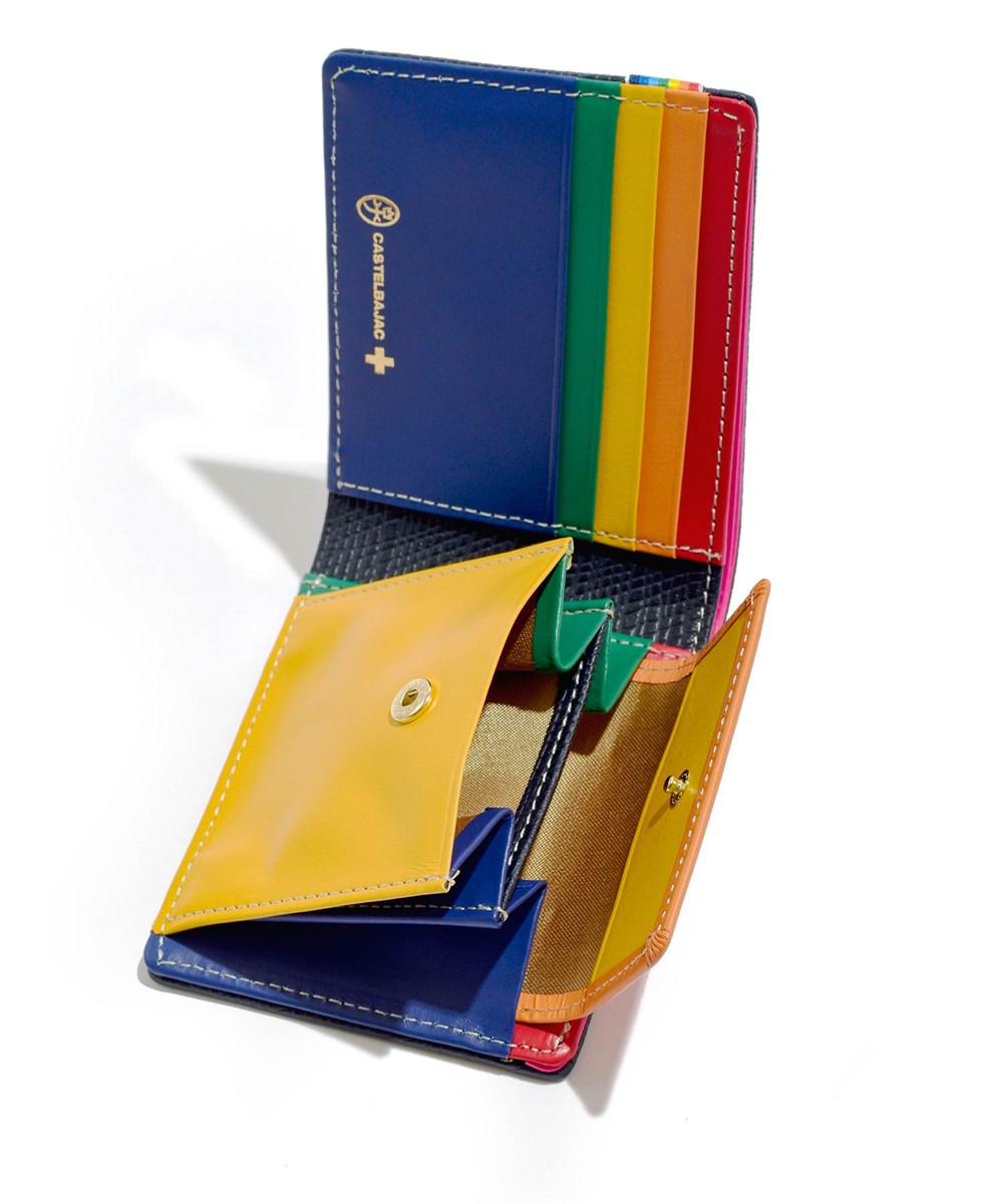 カステルバジャック レインボー 二つ折り財布 カード段9