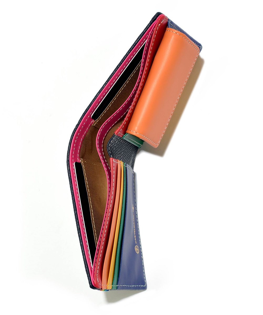 カステルバジャック レインボー 二つ折り財布 カード段9