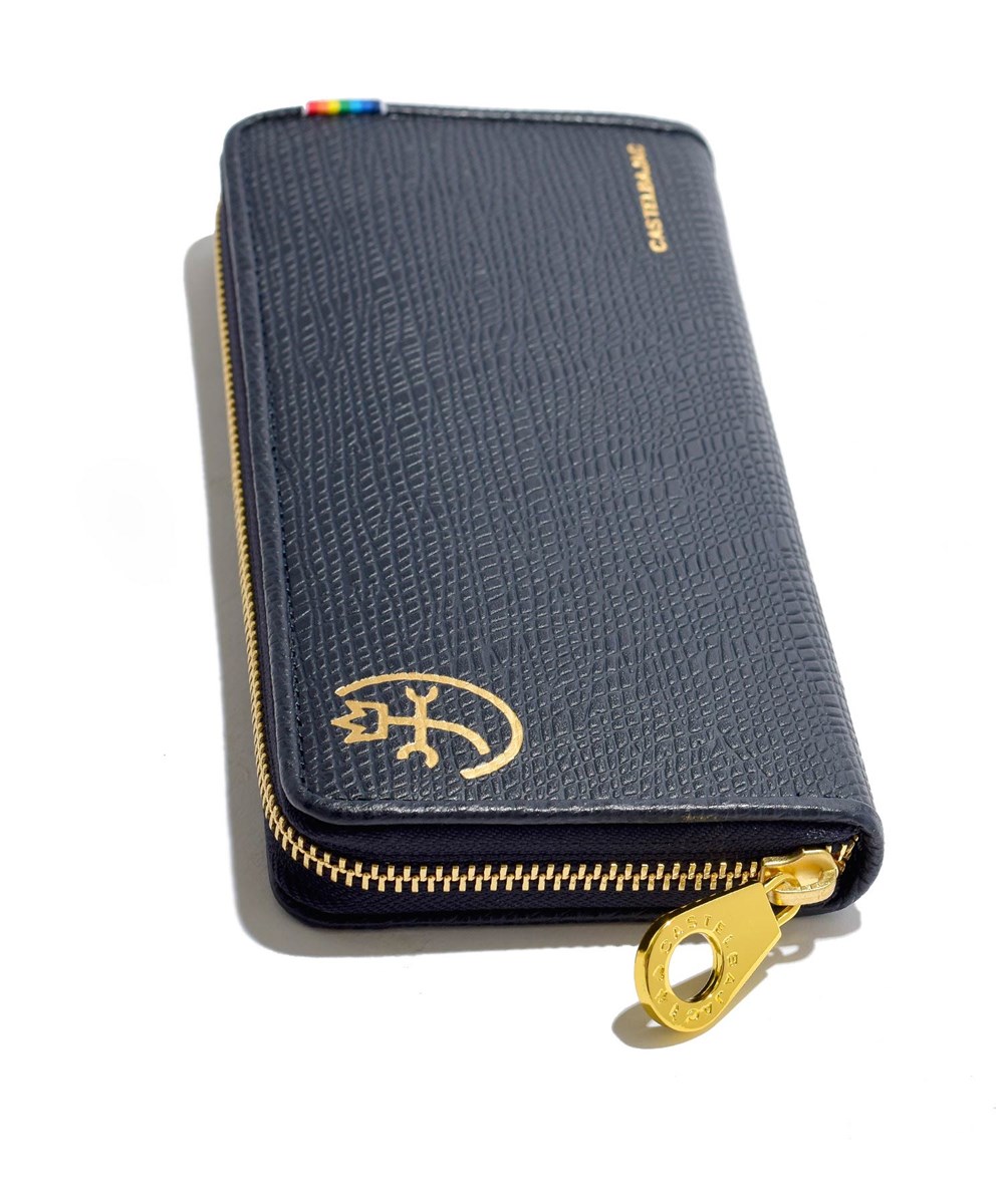 カステルバジャック レインボー ラウンドファスナー長財布 カード段13