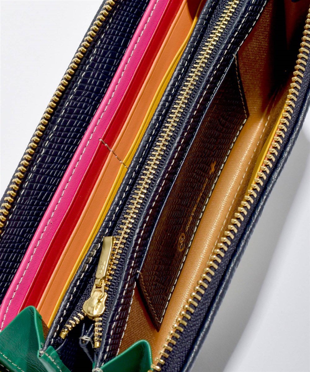 カステルバジャック レインボー ラウンドファスナー長財布 カード段13