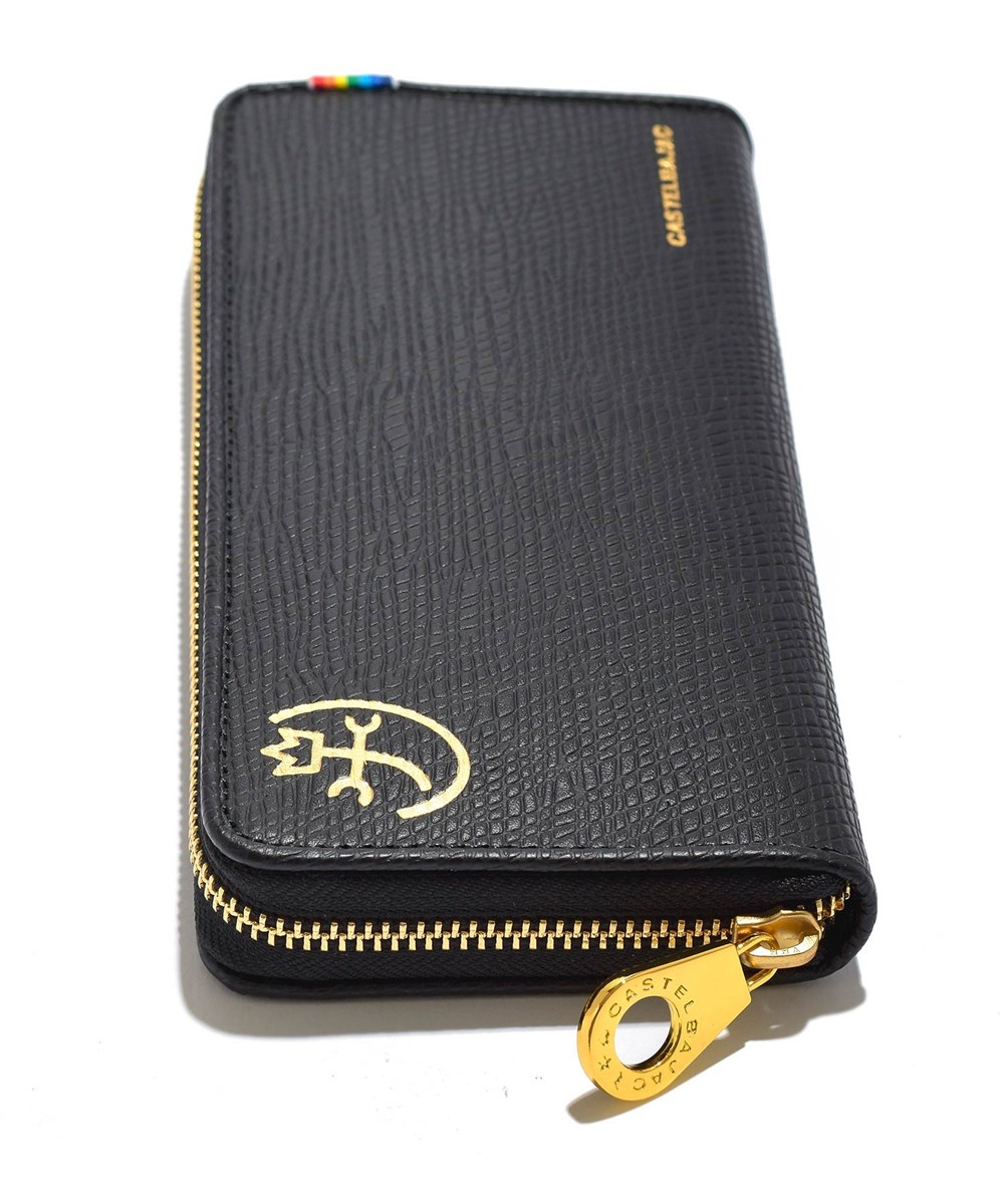 カステルバジャック レインボー ラウンドファスナー長財布 カード段13