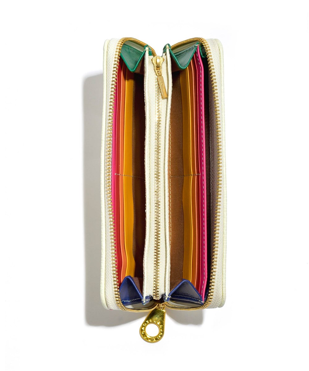 カステルバジャック レインボー ラウンドファスナー長財布 カード段13