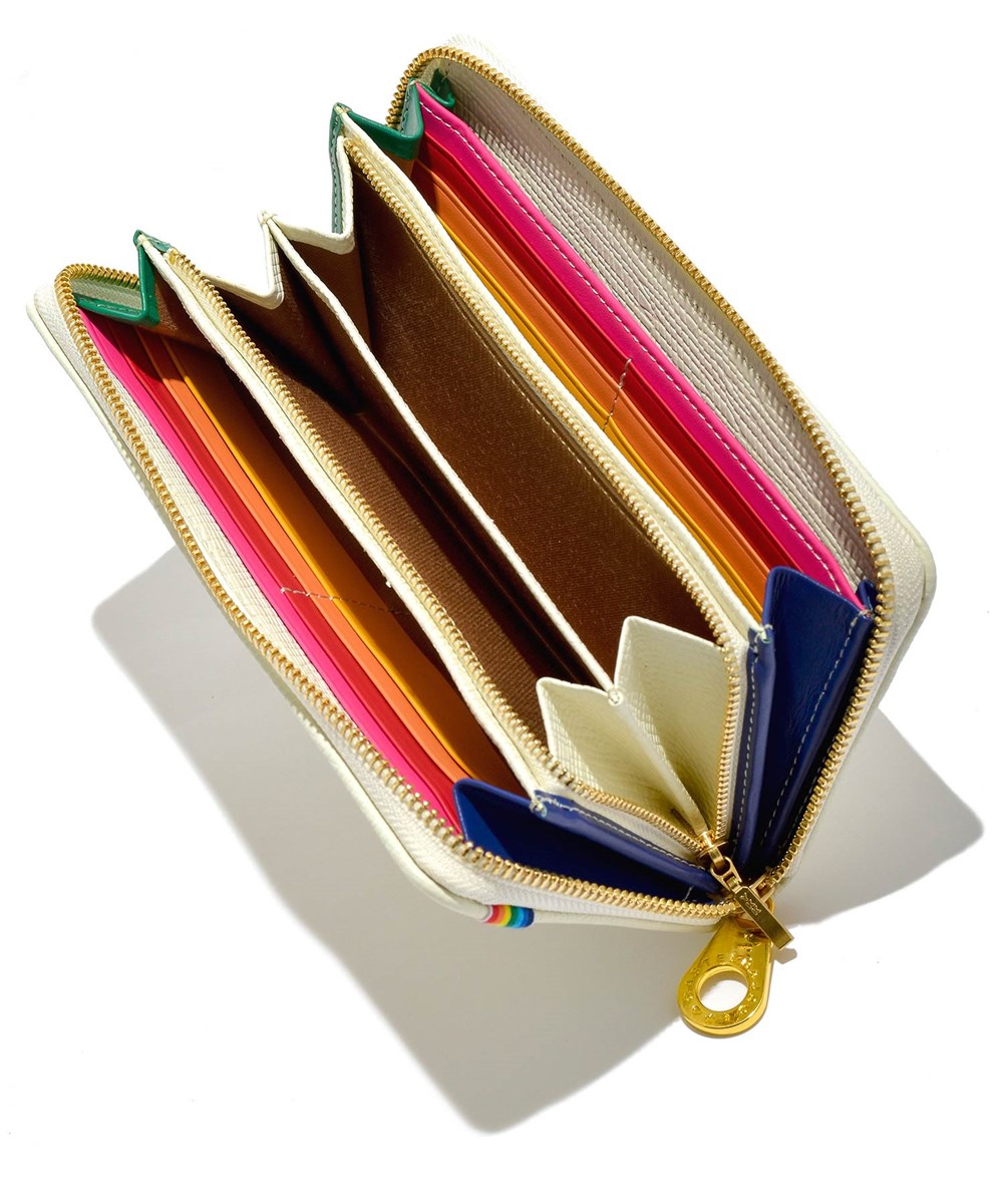 カステルバジャック レインボー ラウンドファスナー長財布 カード段13