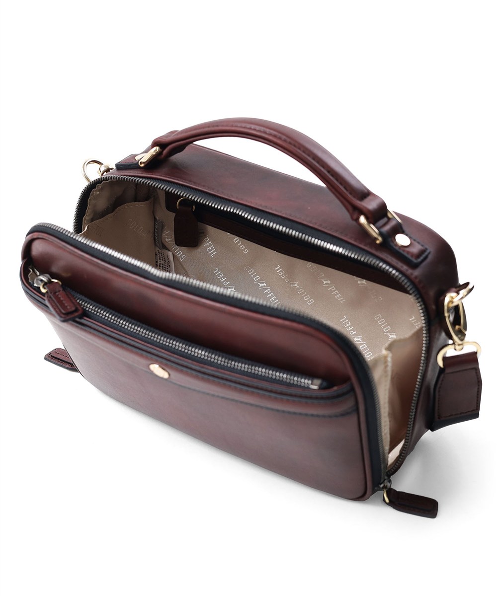 ゴールドファイル オックスフォード セカンドバッグ兼用レザーショルダーバッグ