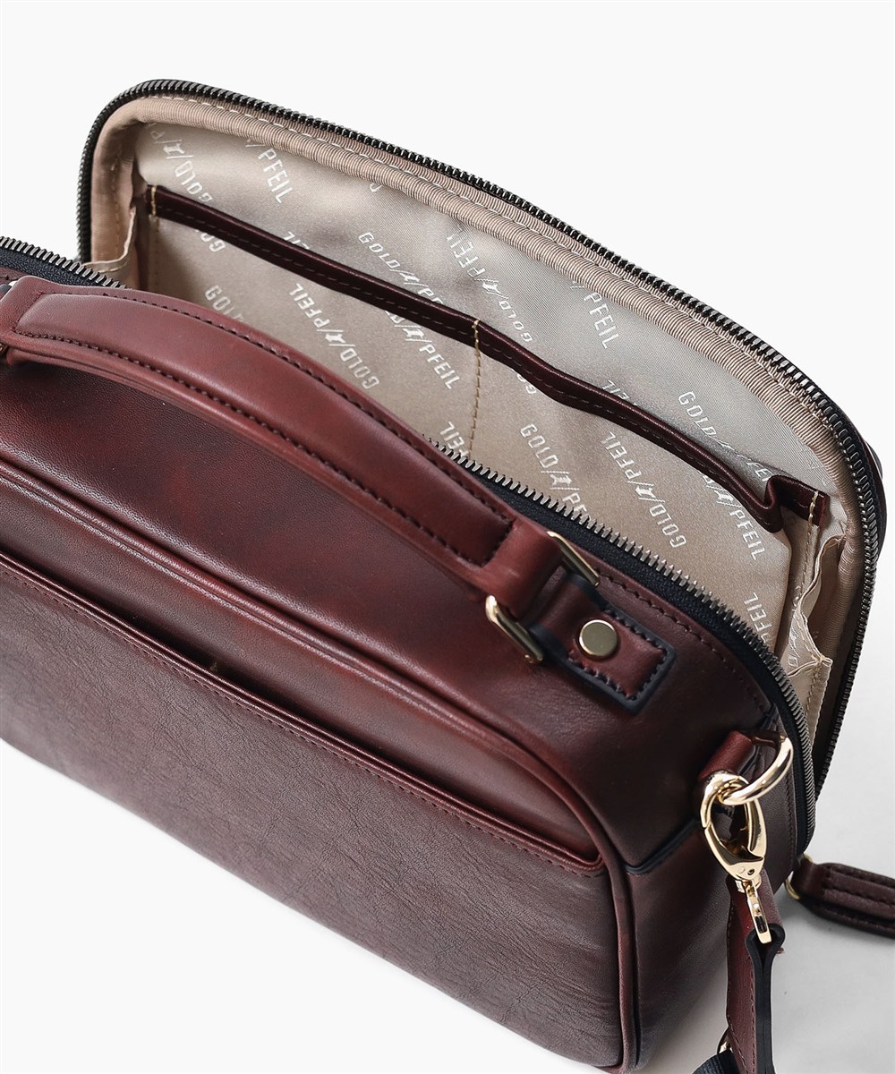 ゴールドファイル オックスフォード セカンドバッグ兼用レザーショルダーバッグ