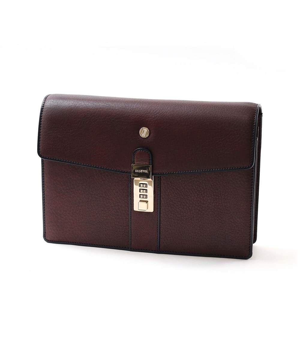 ゴールドファイル オックスフォード レザーメンズバッグ カブセ 27cm