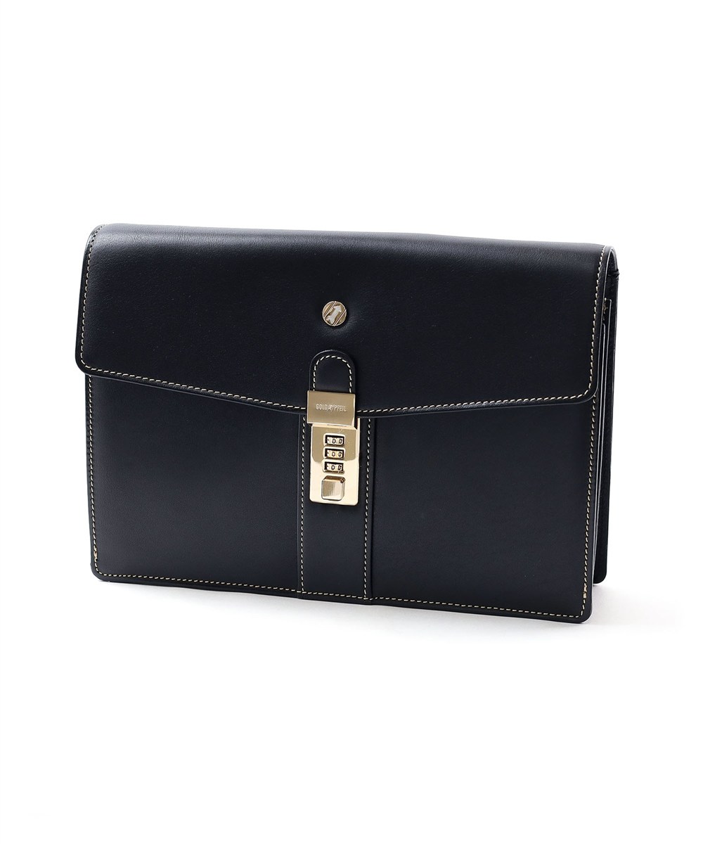 ゴールドファイル オックスフォード レザーメンズバッグ カブセ 27cm