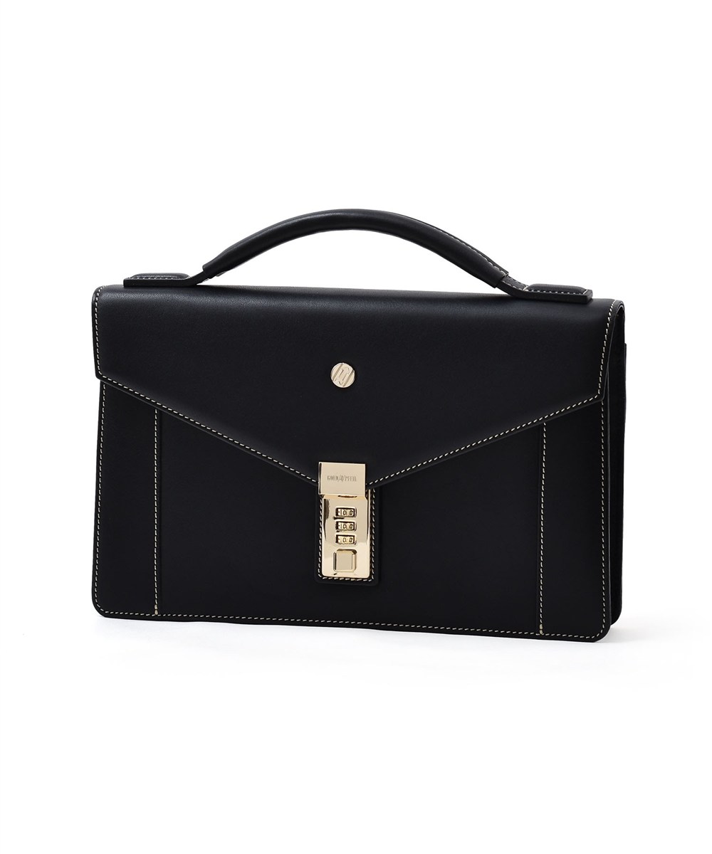 ゴールドファイル オックスフォード レザークラッチバッグ カブセ