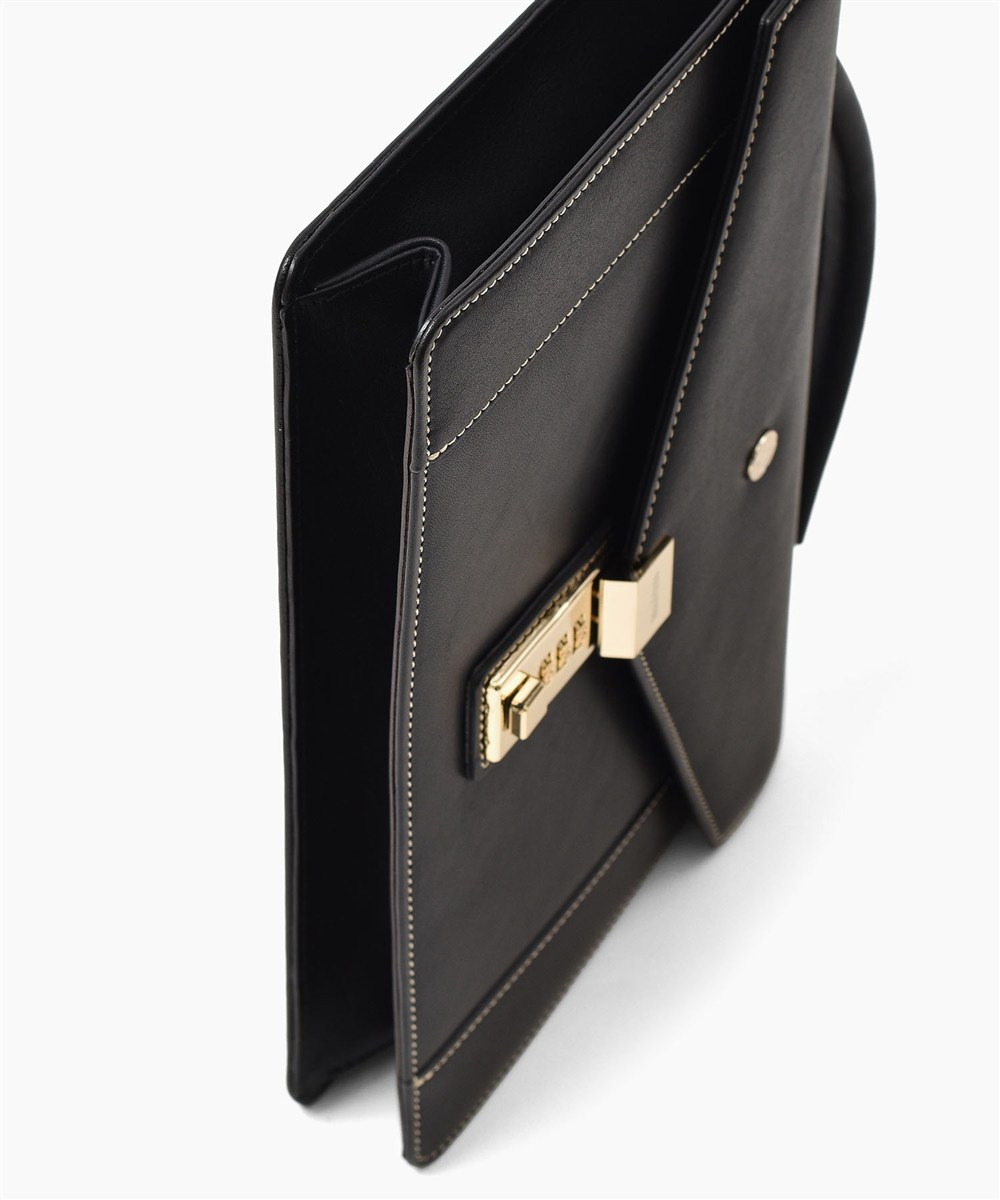 ゴールドファイル オックスフォード レザークラッチバッグ カブセ