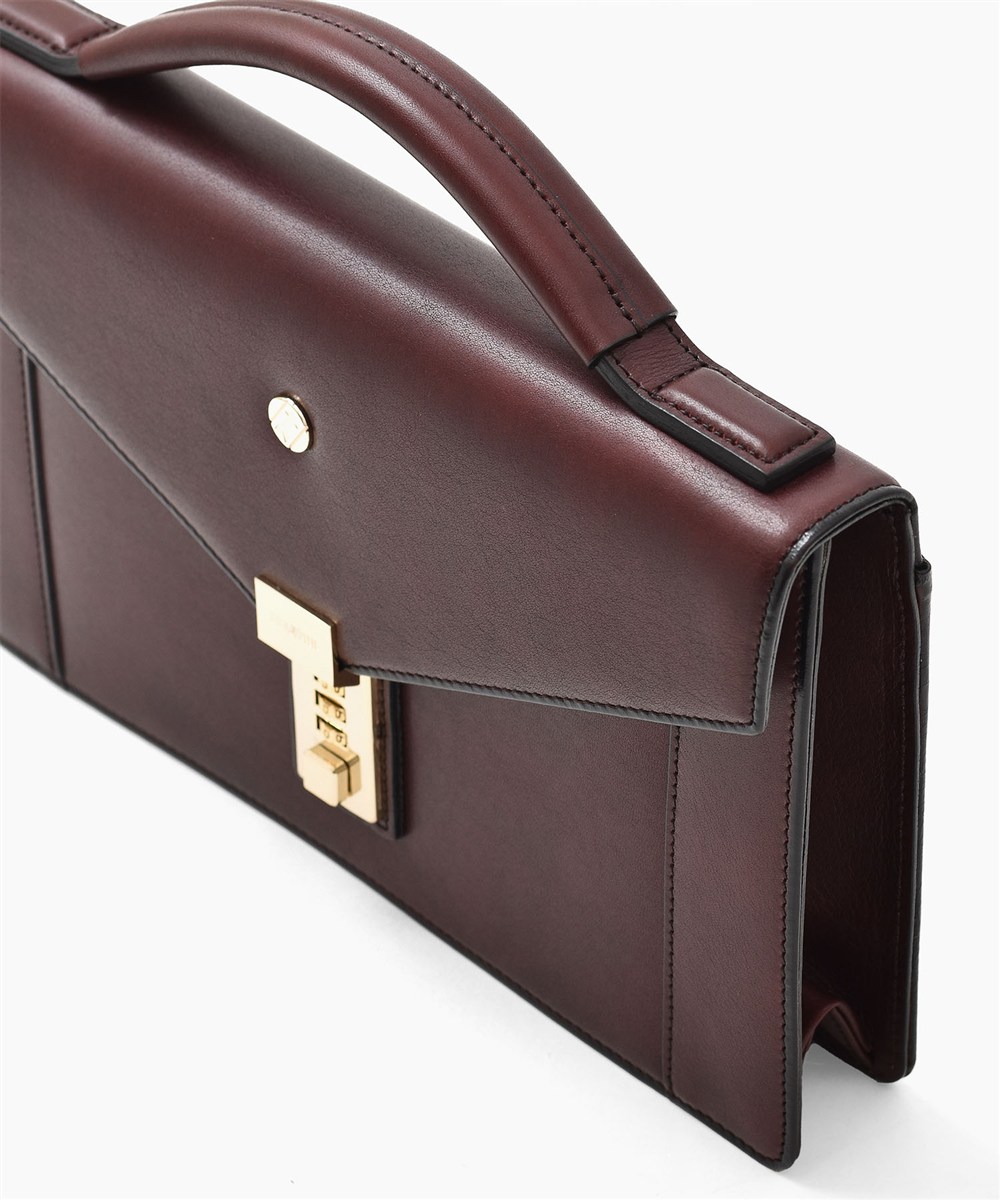 ゴールドファイル オックスフォード レザークラッチバッグ カブセ