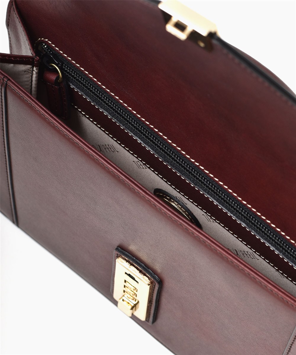 ゴールドファイル オックスフォード レザークラッチバッグ カブセ