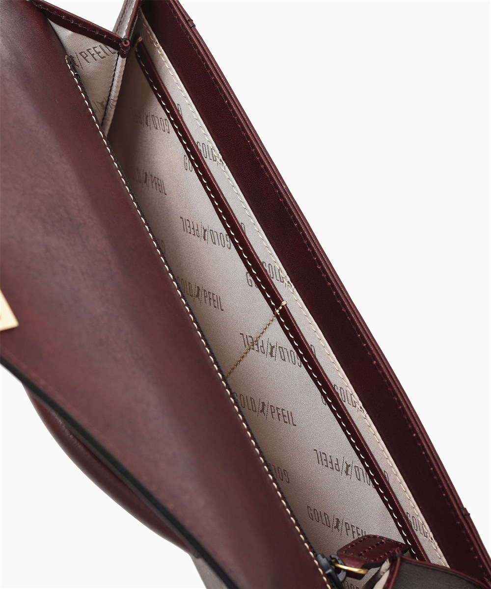 ゴールドファイル オックスフォード レザークラッチバッグ カブセ