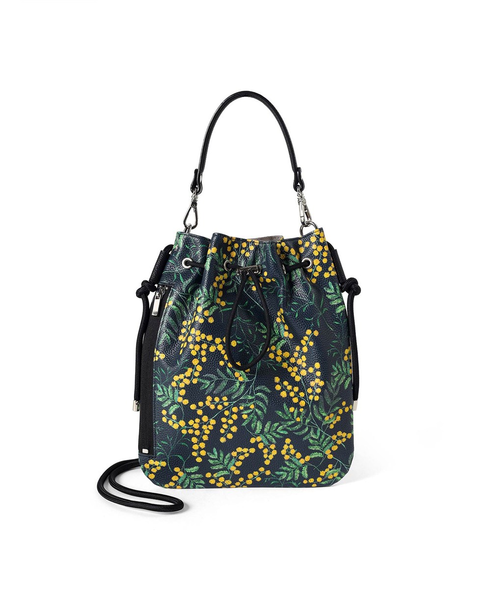 イズイット フラワーズ レザー巾着ショルダーバッグ 日比谷花壇コラボ