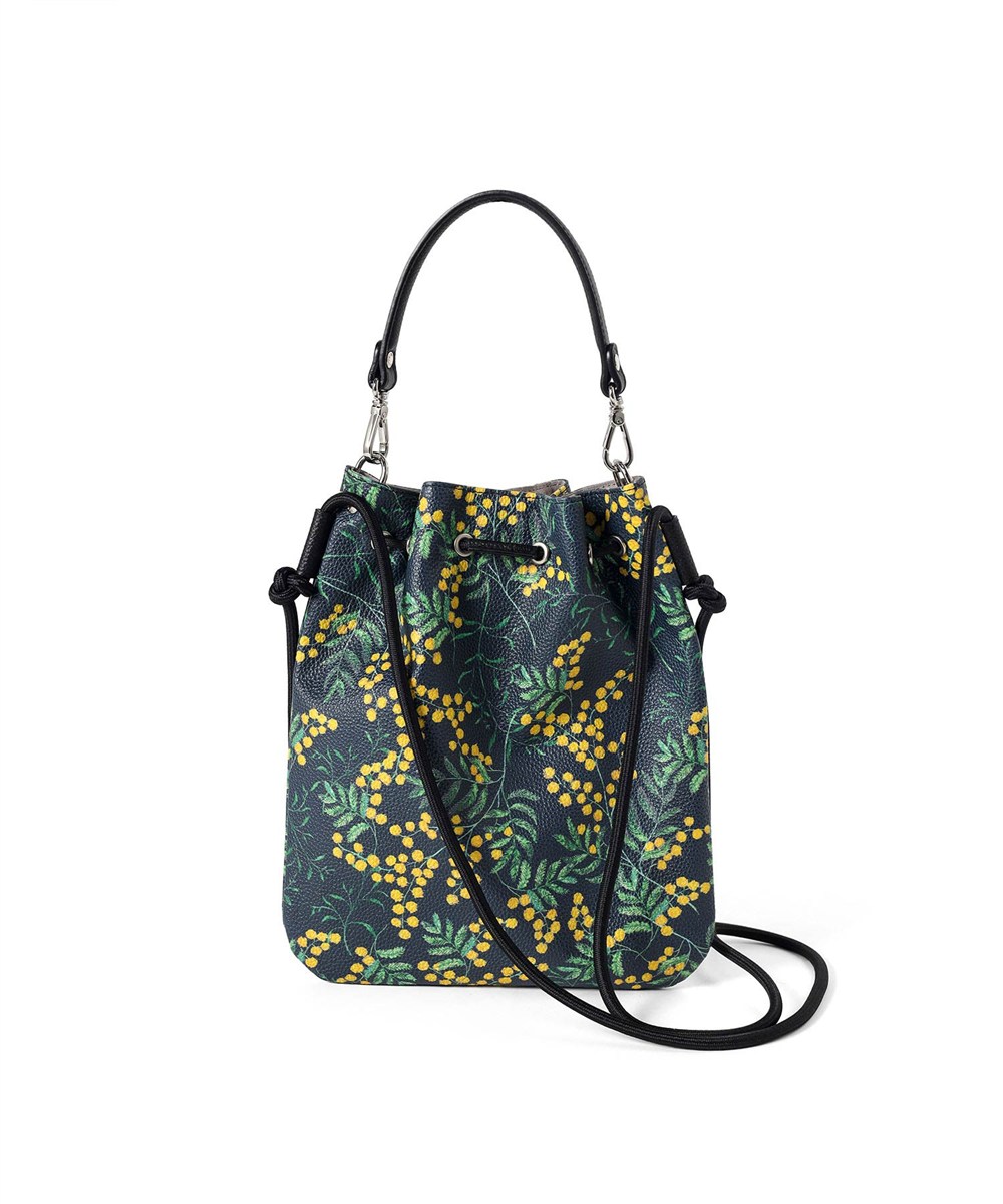 イズイット フラワーズ レザー巾着ショルダーバッグ 日比谷花壇コラボ