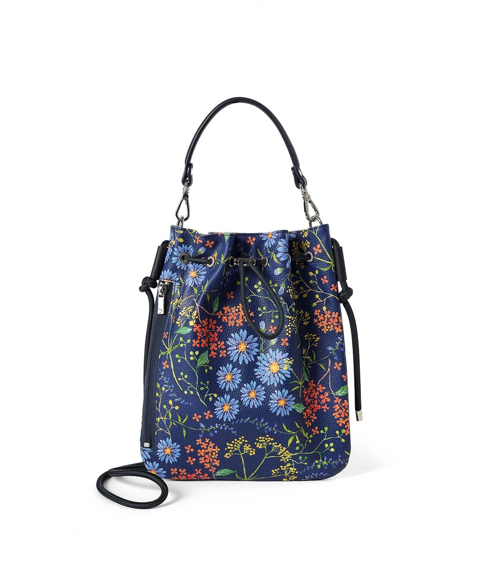 イズイット フラワーズ レザー巾着ショルダーバッグ 日比谷花壇コラボ