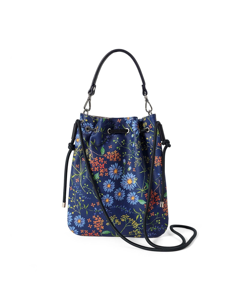 イズイット フラワーズ レザー巾着ショルダーバッグ 日比谷花壇コラボ