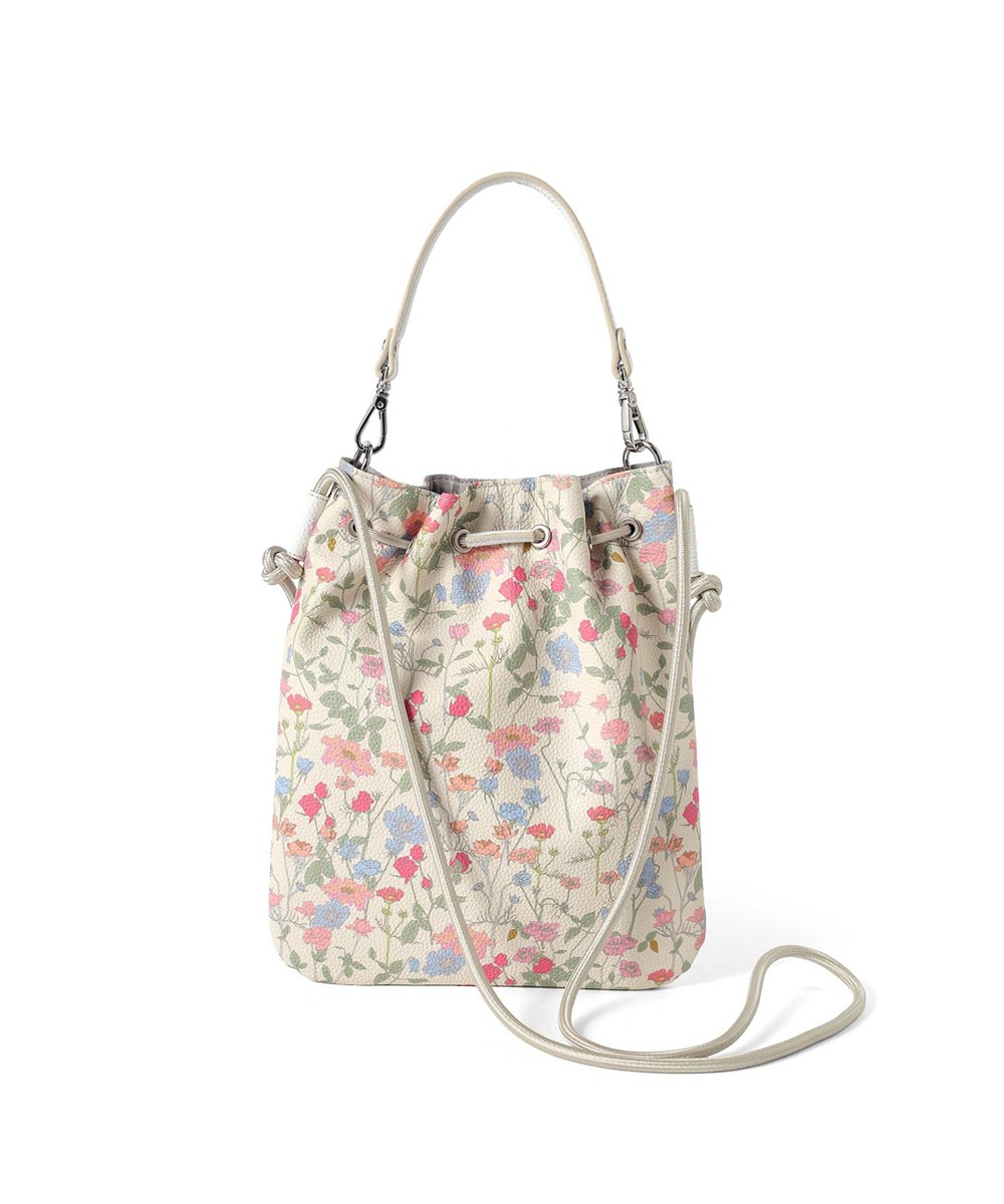 イズイット フラワーズ レザー巾着ショルダーバッグ 日比谷花壇コラボ