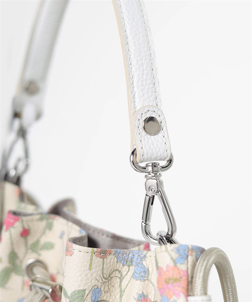 イズイット フラワーズ レザー巾着ショルダーバッグ 日比谷花壇コラボ