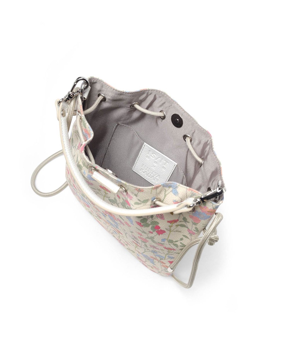 イズイット フラワーズ レザー巾着ショルダーバッグ 日比谷花壇コラボ