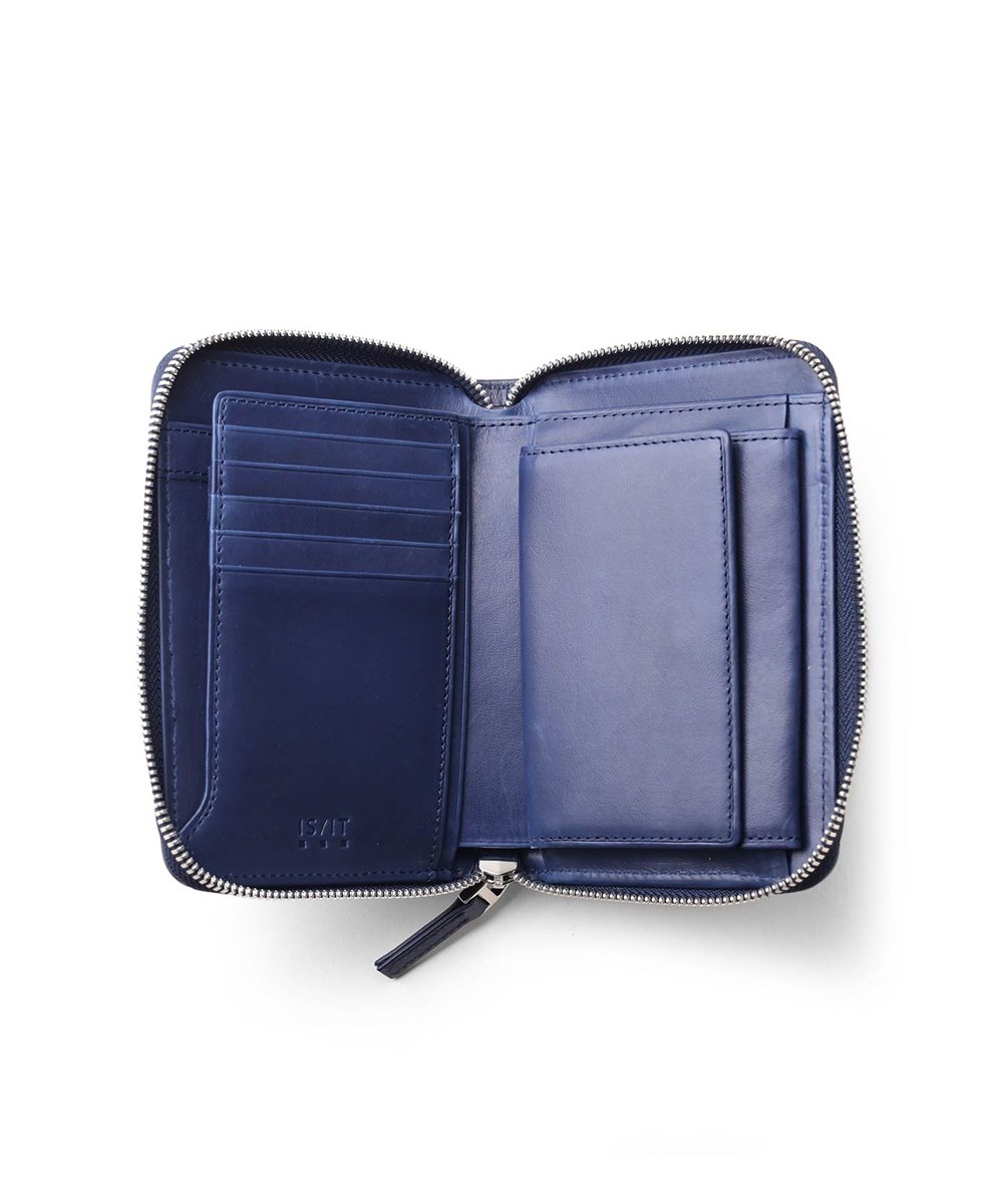 イズイット ガルーシャ ラウンドファスナー セミ長財布 カード段9