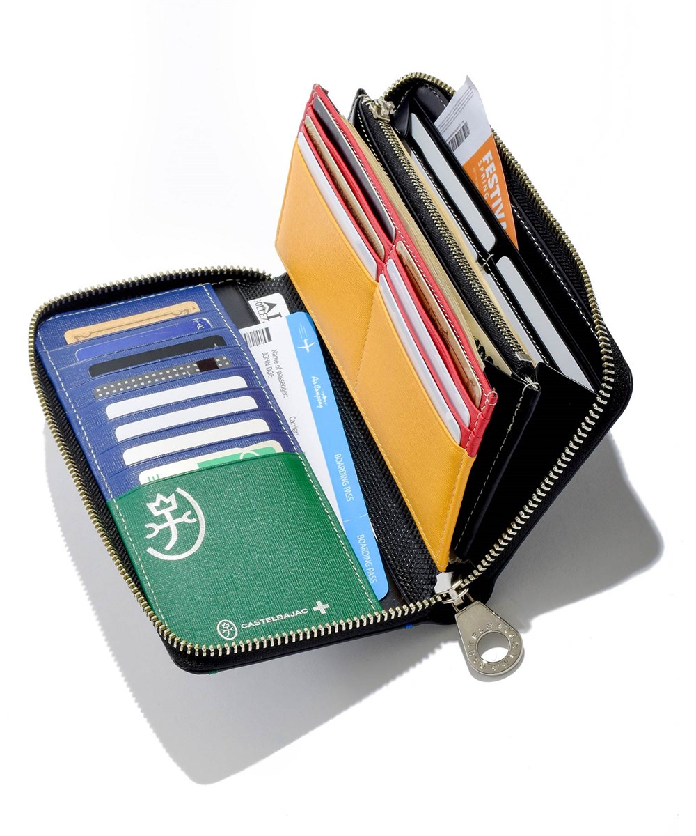 カステルバジャック トルク ラウンドファスナー長財布 カード段18