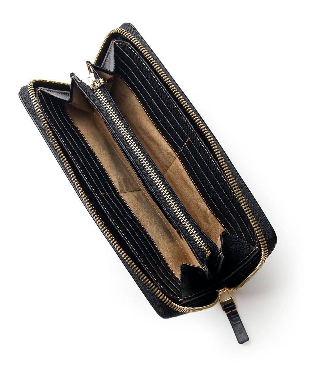 イズイット モノクロ ラウンドファスナー長財布 カード段14