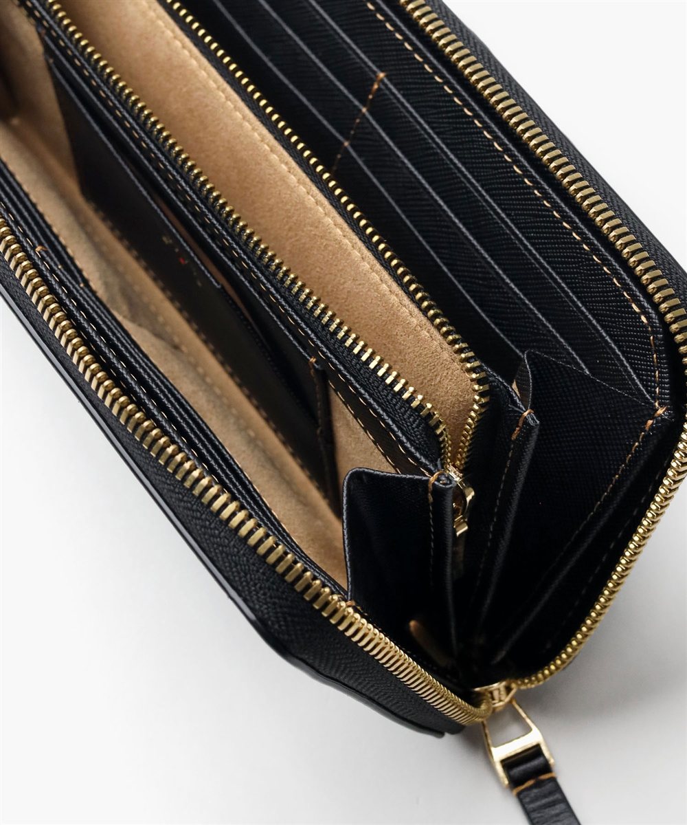 イズイット モノクロ ラウンドファスナー長財布 カード段14