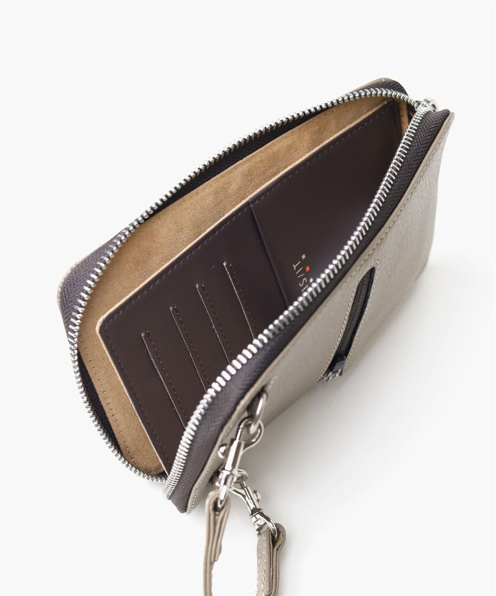 イズイット ボーノ レザースマホショルダーバッグ L字ファスナー