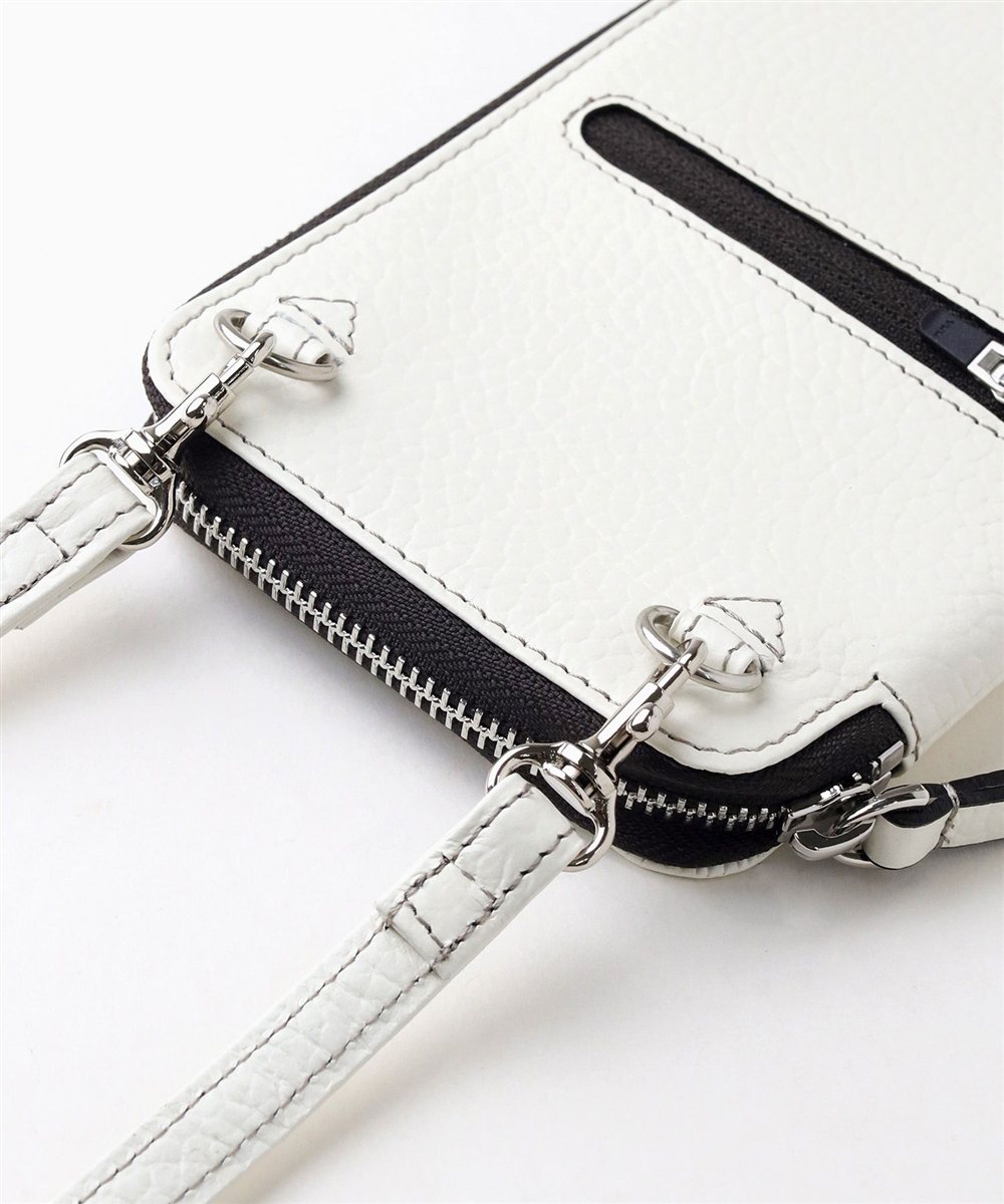 イズイット ボーノ レザースマホショルダーバッグ L字ファスナー