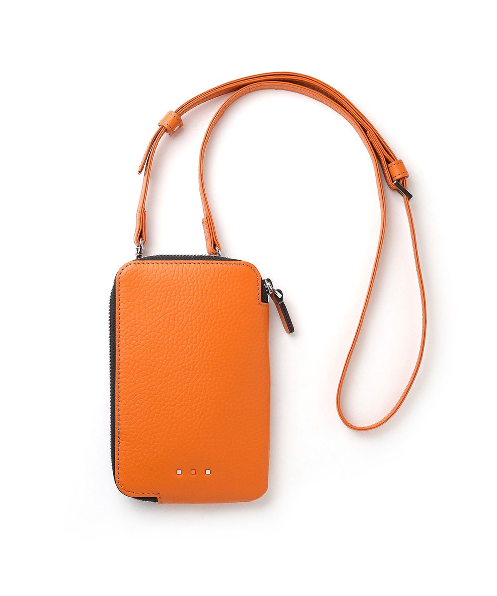 イズイット ボーノ レザースマホショルダーバッグ L字ファスナー