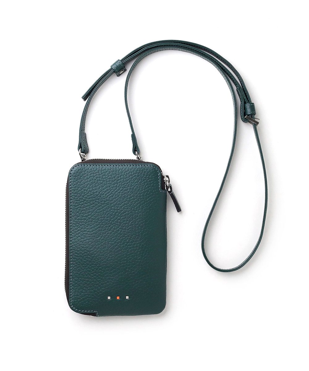イズイット ボーノ レザースマホショルダーバッグ L字ファスナー