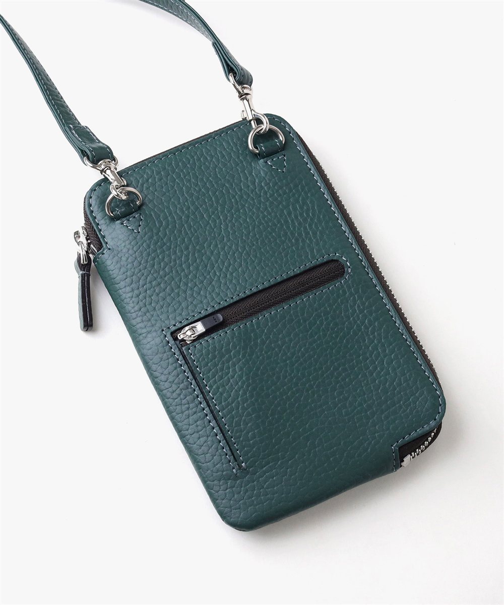 イズイット ボーノ レザースマホショルダーバッグ L字ファスナー