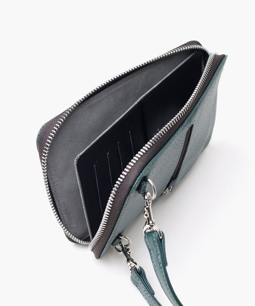 イズイット ボーノ レザースマホショルダーバッグ L字ファスナー