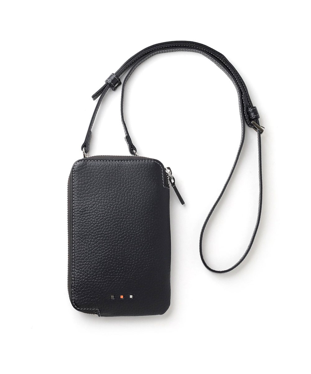 イズイット ボーノ レザースマホショルダーバッグ L字ファスナー