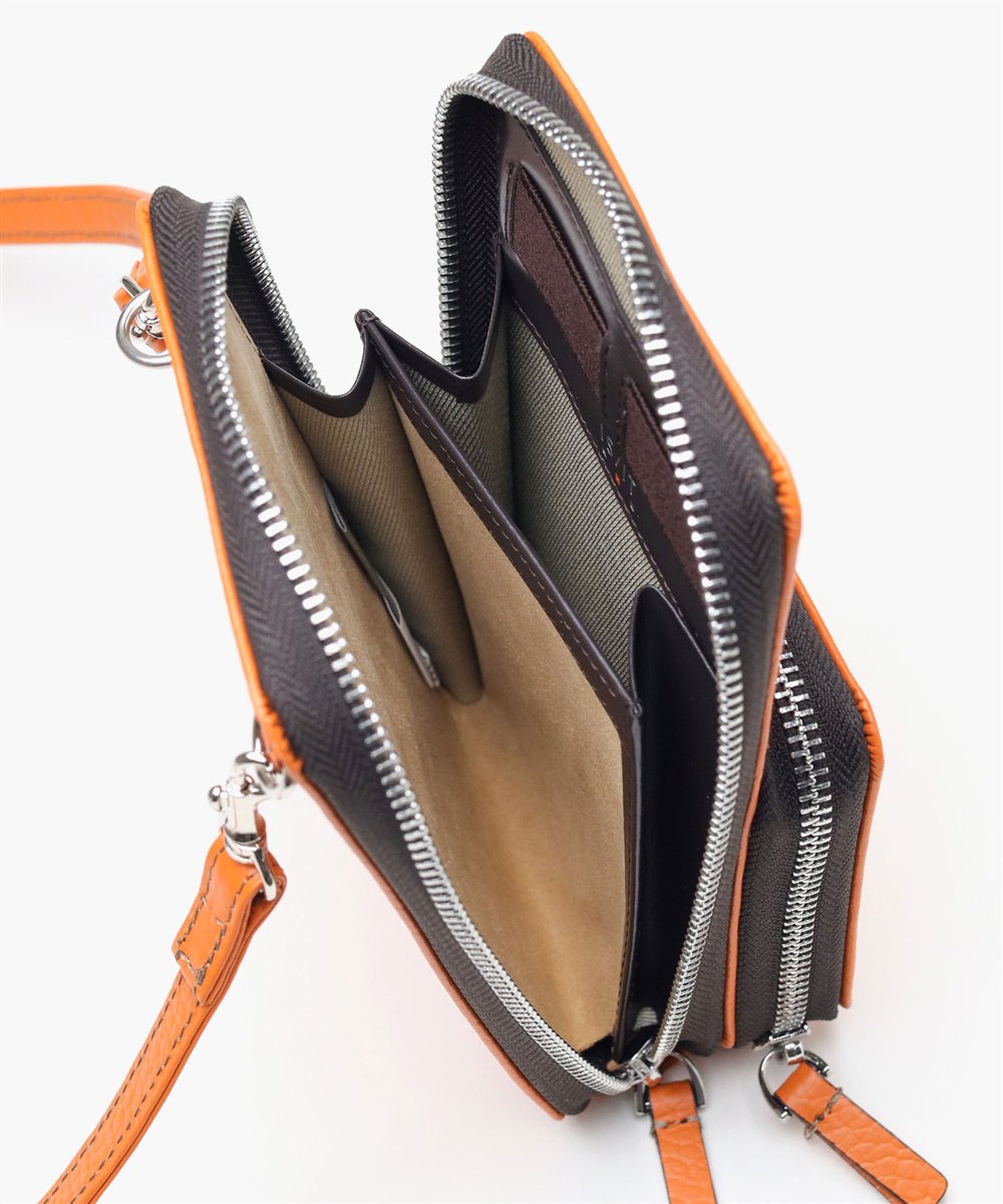 イズイット ボーノ レザースマホショルダーバッグ