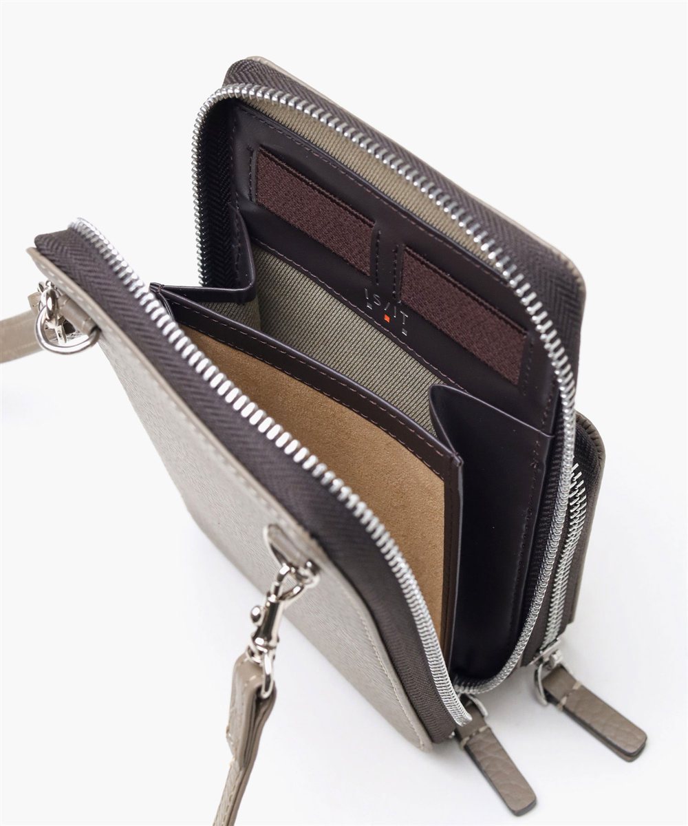 イズイット ボーノ レザースマホショルダーバッグ