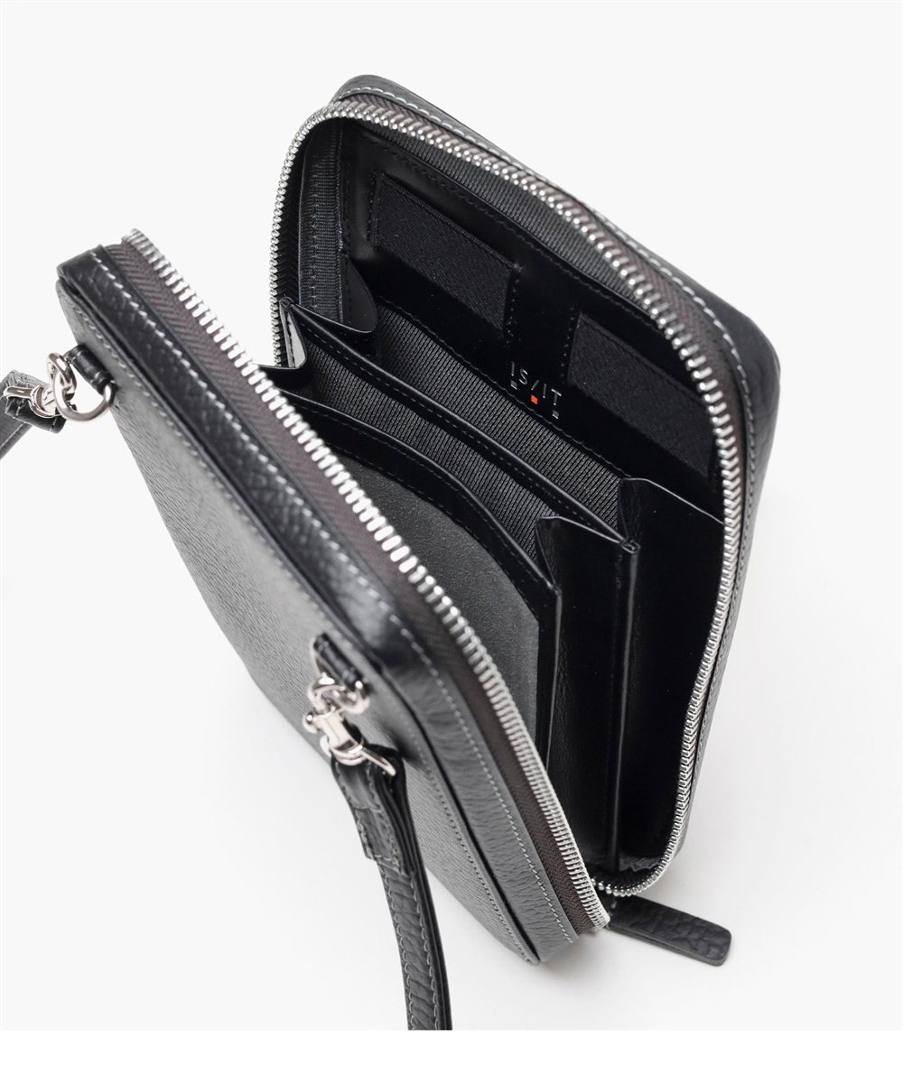 イズイット ボーノ レザースマホショルダーバッグ 厚マチ