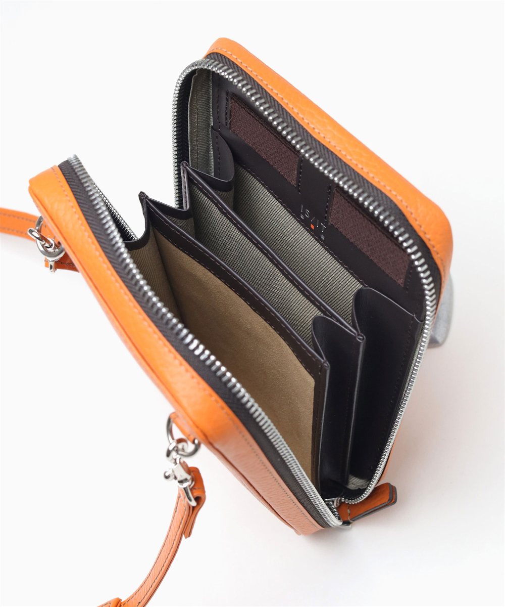 イズイット ボーノ レザースマホショルダーバッグ 厚マチ