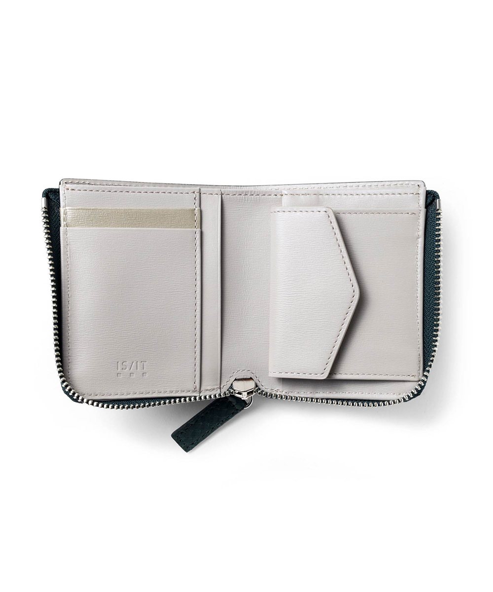 イズイット パイソン L字ファスナー二つ折り財布 カード段7