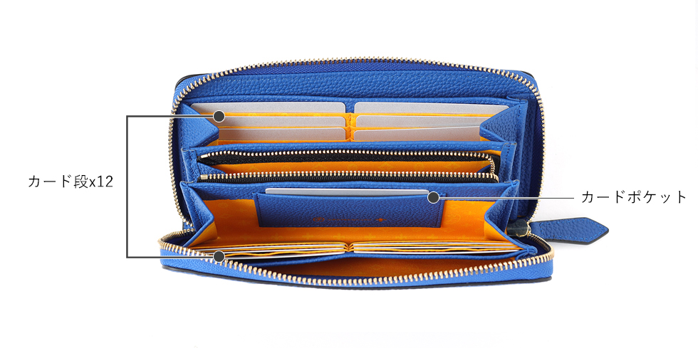 カステルバジャック ラウンドファスナー長財布