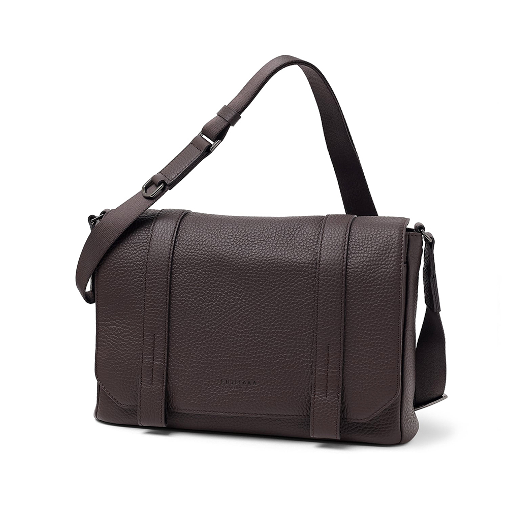 フジタカ かぶせ レザーショルダーバッグ B5