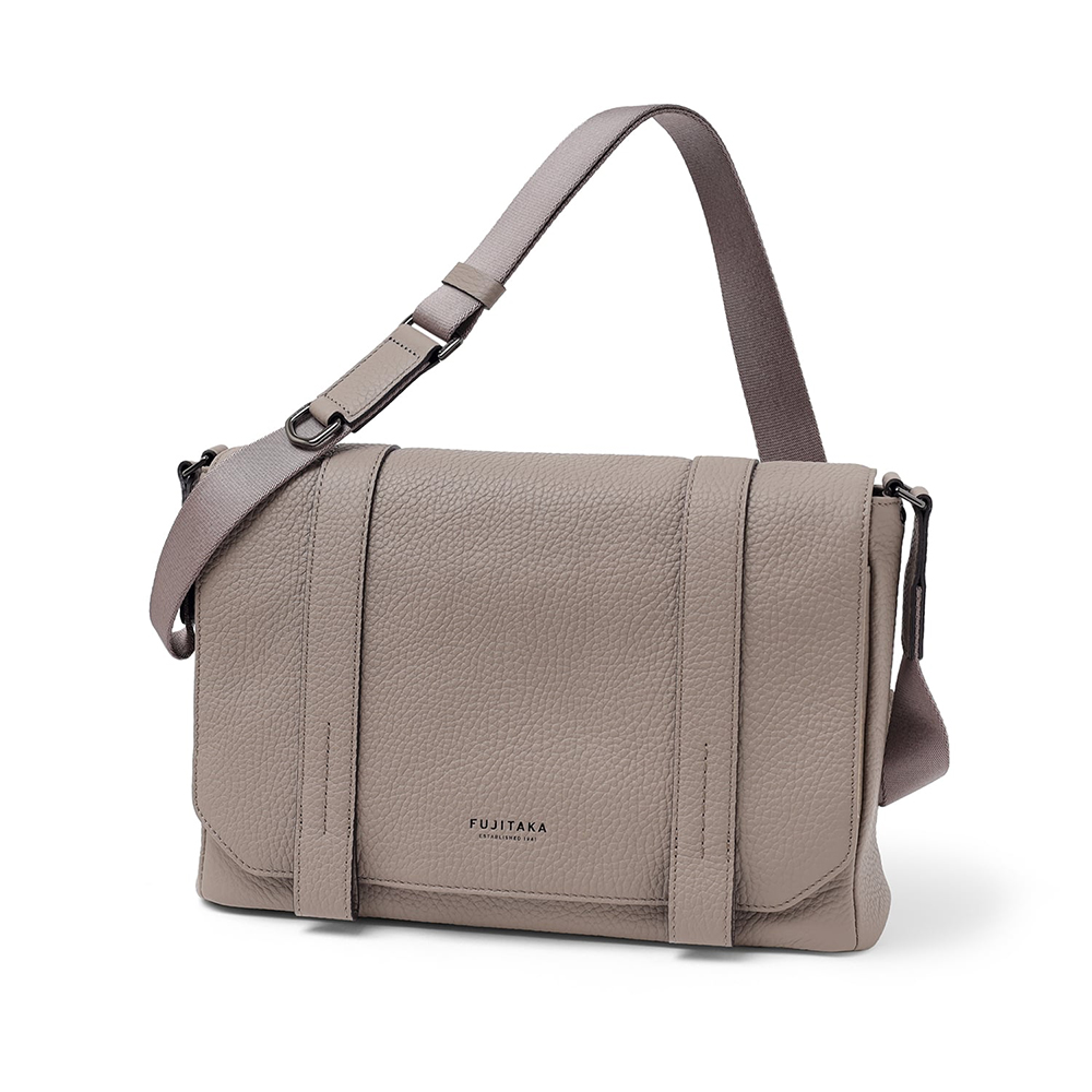 フジタカ かぶせ レザーショルダーバッグ B5