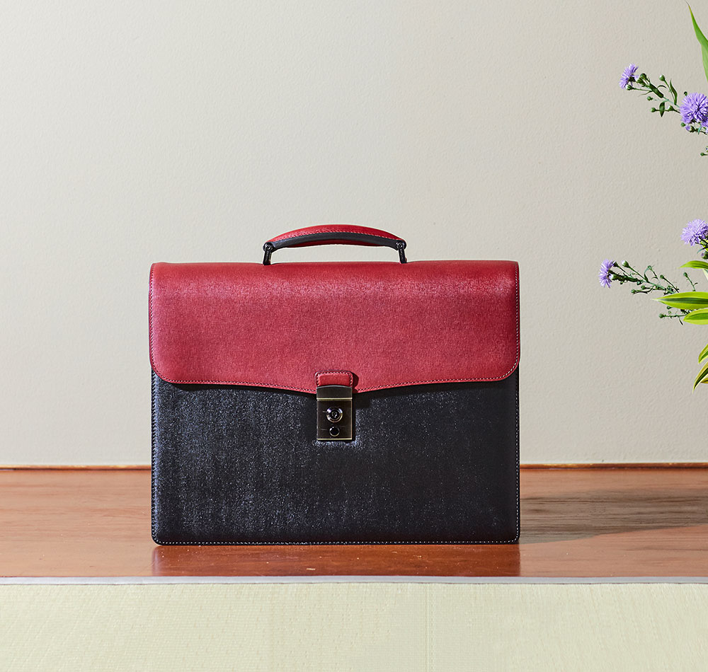 フジタカ ディアマン レザービジネスバッグ A4 カブセ