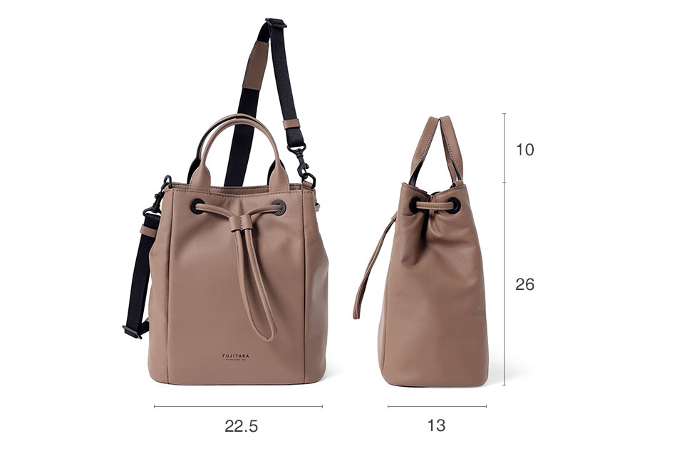 フジタカ ロカス レザー巾着ショルダーバッグ