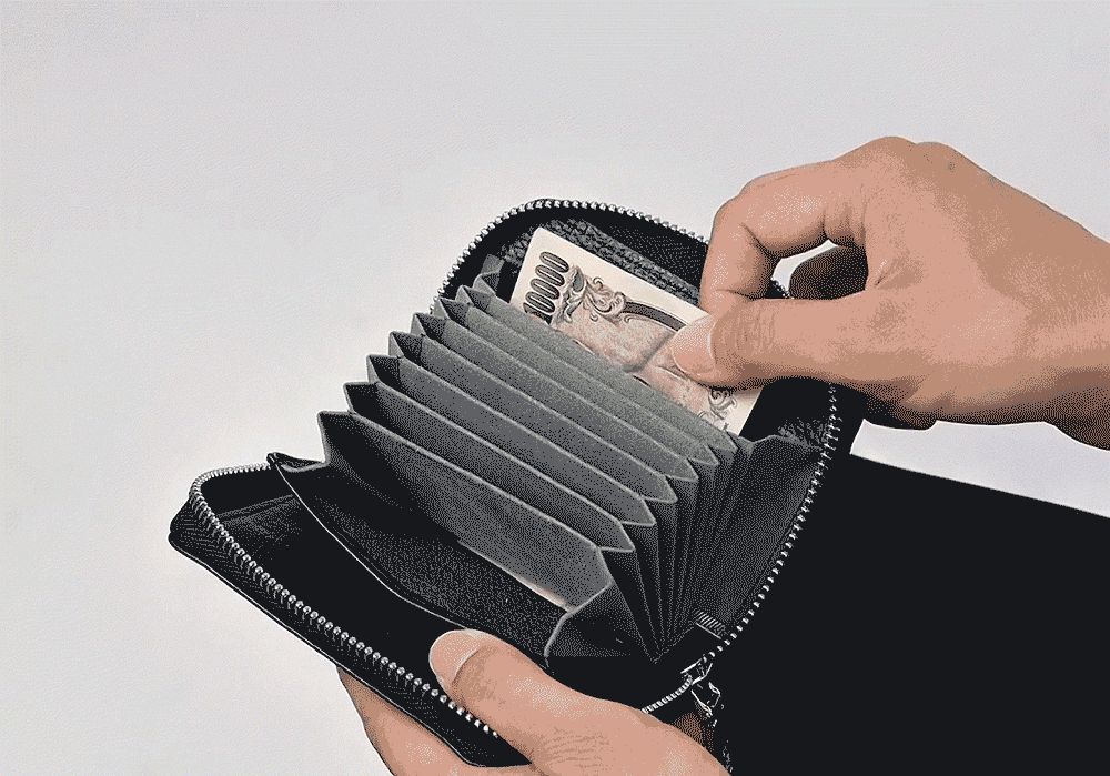 イズイット アコーディオン ラウンドファスナー二つ折り財布 カード段7