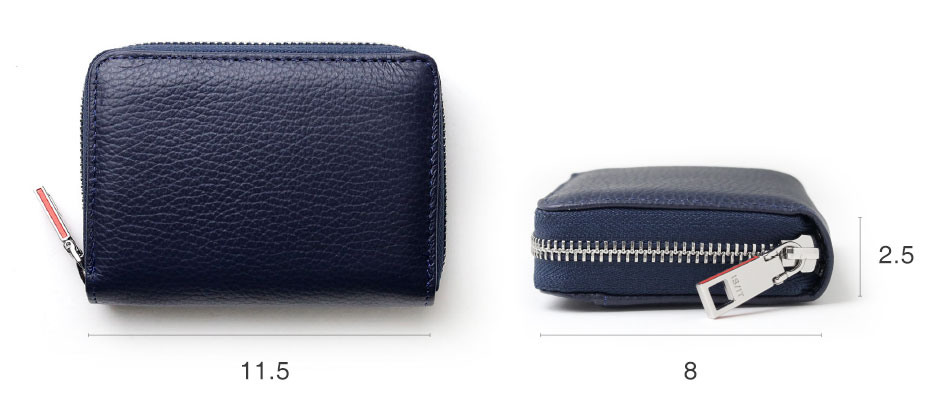 イズイット アコーディオン ラウンドファスナー二つ折り財布 カード段7