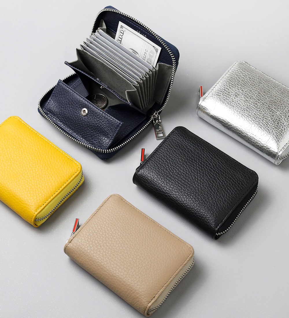 イズイット アコーディオン ラウンドファスナー二つ折り財布 カード段7