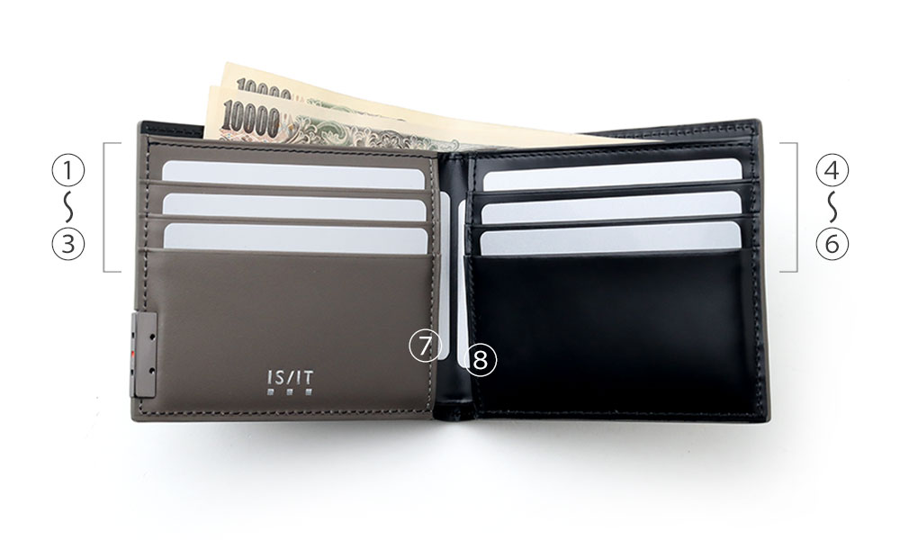 イズイット パーカー 二つ折り財布 純札 カード段6