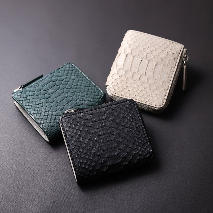 イズイット パイソン L字ファスナー二つ折り財布